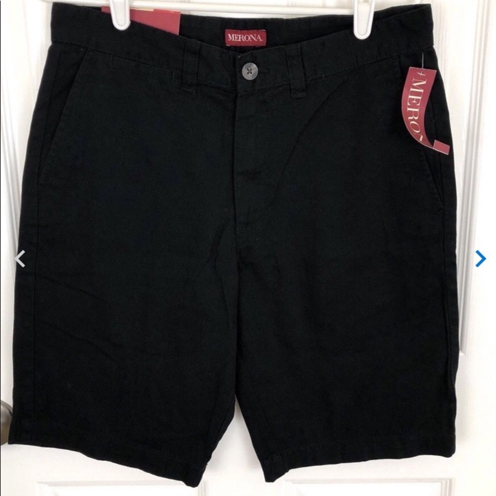 NWT Merona Flat Front Chino Men’s Black Shorts